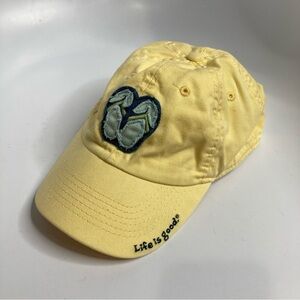 Life is‎ Good yellow hat flip flops one size
